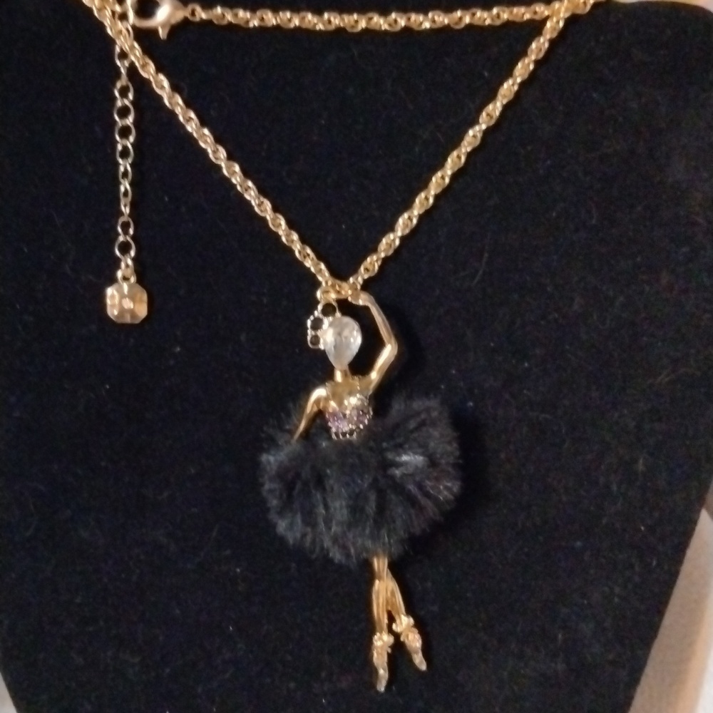 Ballerina necklace Michelson  32" gold tone with Arora borealis (sku 1050)